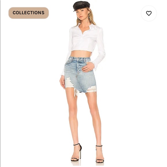 GRLFRND Rhoda High Low Mini Skirt in Lava Bed